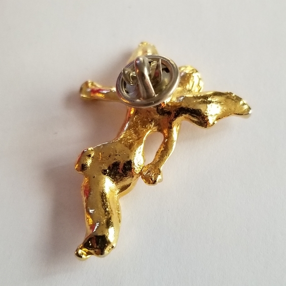 Relisted - Vintage angel brooch pin gold tone cherub on my shoulder religious - Picture 7 of 9